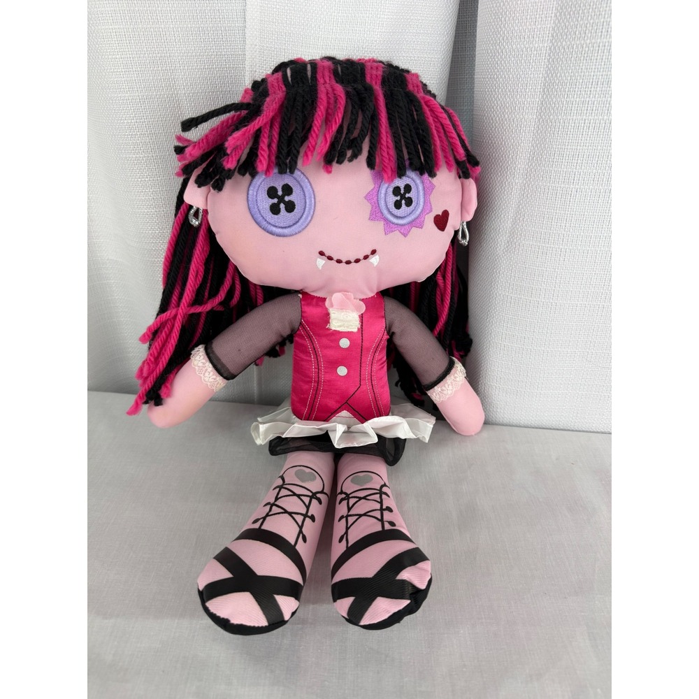 RARE Monster High Draculaura Plush Rag Doll 19" 2013 Mattel Button Eyes Yarn